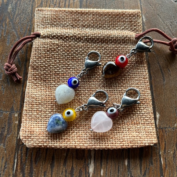 Crystal Pet Charms Sodalite Pet Charm Rose Quartz Pet Charm Evil Eye Pet Charms - Picture 1 of 3